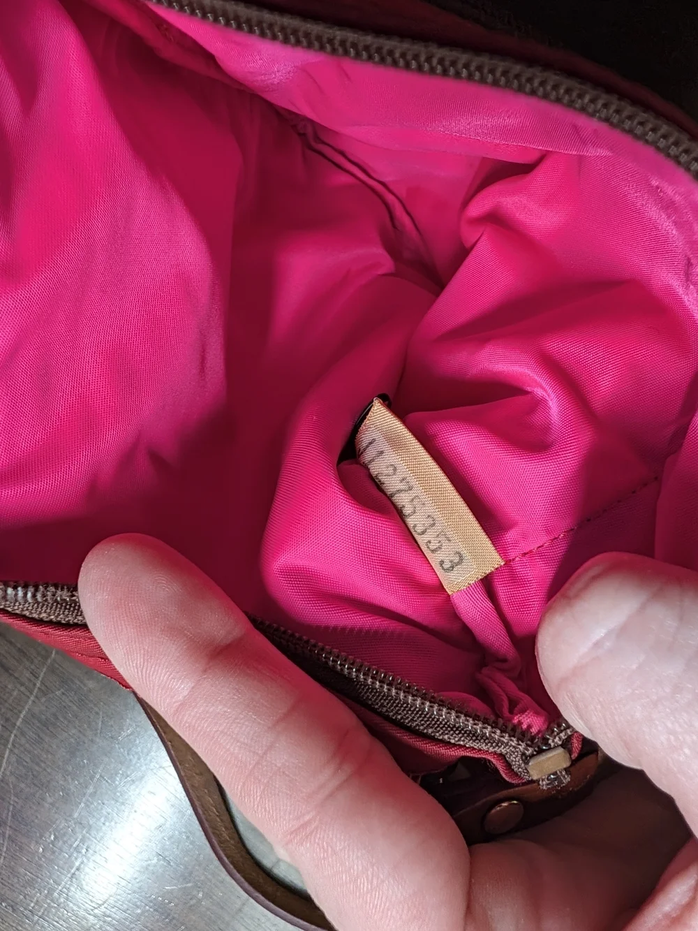 Dooney & Bourke Nylon North South Triple Zip Crossbody Bag Fuchsia Pink